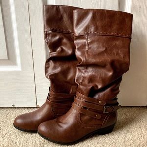 BONGO brown shin high boots